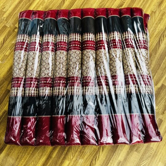 Large Thai Kapok Roll Up Floor or Seat Cushion - Red